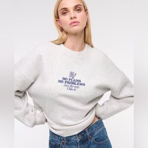 Abercrombie & Fitch No Plans Classic Sunday Crew Sweatshirt